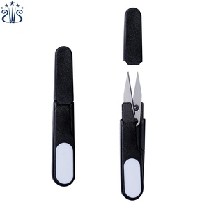 Plastic Creative Household Small Yarn <strong>Scissors</strong> U-shaped Spring <strong>Scissors</strong> with Cover - Product Image 2