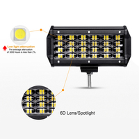 72W 6500K super lumineux étanche 6D projecteur auxiliaire 7 pouces mince led projecteur feux de conduite