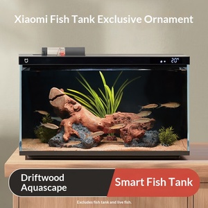 Pacchetto Ornamentale per Acquario con Decorazioni Geometriche e Legno Naturale Simulato - Product Image 3