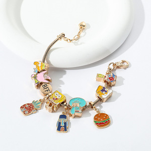 Cute Charming Cartoon Sea Anime Charm <b>Bracelet</b> <b>Fashionable</b> Oiled DIY <b>Beaded</b> Zinc Alloy Jewelry Accessory For Daily - Product Image 6