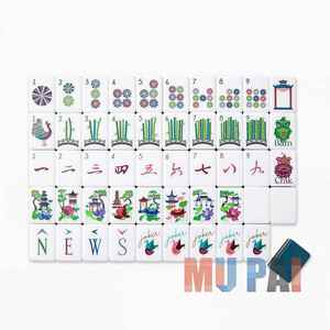 Jeu de Mahjong à bords arrondis, design américain, sécurité garantie, sans coins vifs, jeu de table interactif familial pour tous les âges - Product Image 4