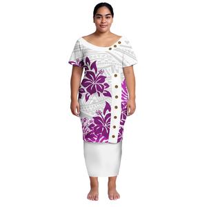 Casual Vestido das Mulheres Polinésia Tribal Samoan Imprimir Senhoras Personalizadas Ásia & Ilhas do Pacífico Vestuário Samoa Puletasi Conjuntos - Product Image 2