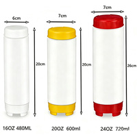 BPA-freie, umweltfreundliche, lebensmittelechte FIFO-Quetschflasche mit individuellem Logo, 16oz, aus PP, für Ketchup und Mayonnaise, auslaufsicher, für Restaurants und Hotels