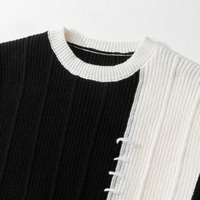 Pull tricoté décontracté à col rond, coupe ample, anti-boulochage, avec logo personnalisé ODM – Nouvelle collection automne-hiver