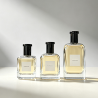 Bouteilles de parfum en verre transparentes de haute qualité, 30 ml, 50 ml, 100 ml, avec couvercle et boîte cadeau