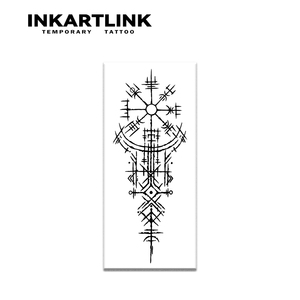 Autocollant <span class=keywords><strong>de</strong></span> tatouage INKARTLINK pour le corps, autocollant <span class=keywords><strong>de</strong></span> tatouage en papier, boussole <span class=keywords><strong>viking</strong></span> Vegvisir, imperméable, écologique, longue durée, en vrac - Product Image 3
