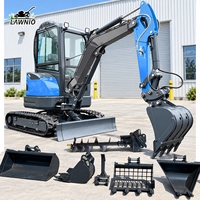 Mini-excavatrice LAWNIO avec climatiseur de toit en option, entretien facile pour excavatrice de chantier, livraison gratuite