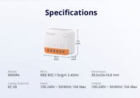 Sonoff MiniR4 MINI Extreme Wifi Smart Switch Interruptor Compatible Smart Home Módulo de control remoto a través de eWelink
