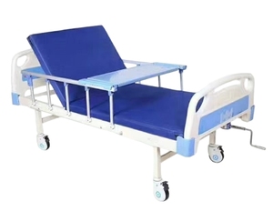 Lit médical d'hôpital manuel à une poignée, 1 fonction, lit de soins à domicile, utilisé pour les services ambulatoires hospitaliers - Product Image 1
