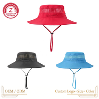 Sombrero de cubo de poliéster de ala ancha de alta calidad personalizado ZG con cuerda de secado rápido nuevo diseño para escena informal