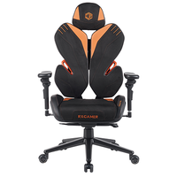 Chaise de gaming ergonomique en nylon avec accoudoirs 5D réglables, vérin à gaz 4 positions, pivotement à 360°, design de luxe pour bureau à domicile et ordinateur