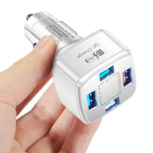 מכירה חמה טעינה מהירה 4 יציאות USB מטען לרכב 66W טעינה מהירה PD טעינה מהירה 3.0 USB C מתאם מטען טלפון לרכב