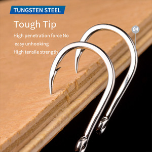 เบ็ดตกปลาทะเลน้ำเค็ม <span class=keywords><strong>BKK</strong></span> Super Strong High-Carbon Steel Flat Forged Live Bait Jig Hook สำหรับปลาใหญ่ ผลิตตามสั่ง OEM - Product Image 4