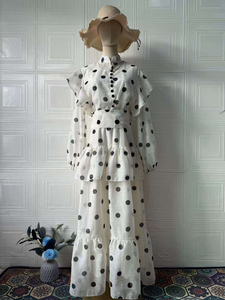 Robe Vintage <span class=keywords><strong>Femme</strong></span> 2026 à Pois, Col Montant, Manches Bouffantes, Coupe Évasée, Élégante – Vêtements <span class=keywords><strong>Femme</strong></span> Tendance en Gros - Product Image 4