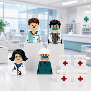 Juego <span class=keywords><strong>de</strong></span> 4 Bloques <span class=keywords><strong>de</strong></span> Construcción <span class=keywords><strong>de</strong></span> Doctor y Enfermera <span class=keywords><strong>de</strong></span> Ciudad con Kits Médicos y Uniformes Realistas, <span class=keywords><strong>Ladrillos</strong></span> <span class=keywords><strong>de</strong></span> Juguete para Hospital <span class=keywords><strong>de</strong></span> Cirujano DIY - Product Image 3