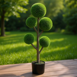 Arbre topiaire artificiel en cyprès, 43,3 pouces, élégante plante artificielle en pot pour salon intérieur, accent vert - Product Image 2