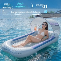 Hamac flottant gonflable pliable en maille pour divertissement aquatique, chaise longue en PVC, vente en gros, produit transfrontalier très demandé, Chine