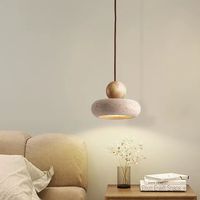 Lustre suspendu LED réglable en hauteur, style japonais vintage, en pierre de grotte jaune, design Wabi-sabi, pour salle à manger et salon de thé