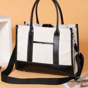 Water Resistant <b>Large</b> Reusable <b>Canvas</b> Tote <b>Bags</b> with PU Handles for Gift Shopping - Product Image 4