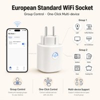 Prise intelligente 20A 240V sans fil WiFi Zigbee, prise intelligente avec statistiques d'électricité, prise intelligente EU, mini prise de contrôle