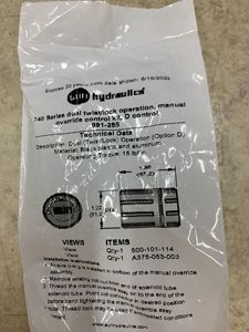 991285 991-285 991 285 ORIGIN HYDRAULICS Serie 740, kit de control manual con operación de doble giro/bloqueo, control D, EN STOCK - Product Image 1