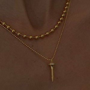 Zircone collana di diamanti in acciaio inox placcato oro gioielli per donne Colliers bijoux collares joyas colar joias schmuck - Product Image 1