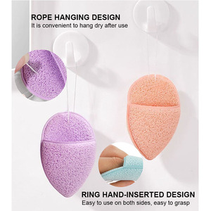 Nettoyant pour le visage éponge naturelle gant de nettoyage des bouffées de compresses démaquillant tampons de lavage exfoliants - Product Image 4