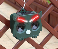Répulsif Solaire Ultrasonique en Forme de Hibou avec Détecteur de Mouvement et Lumière Flash pour l'Éloignement des Oiseaux et des Sangliers dans les Vergers, Fermes et Jardins