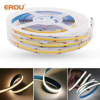 Bande lumineuse LED COB DC 24V, basse tension, flexible, éclairage linéaire sans joint, IP20, certifiée ROHS, blanc chaud, CE ETL CB, pour armoire