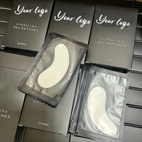 Patchs hydrogel sous les yeux en coton fin, sans peluches, avec logo personnalisé, pour extensions de cils, fournisseur de patchs oculaires, 50 paires