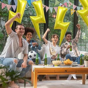 Ballons en feuille d'aluminium dorés en forme de foudre, ballons en mylar brillants en forme de foudre pour la décoration d'anniversaire de super-héros pour enfants - Product Image 6