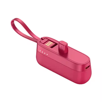 Chargeur de téléphone portable compact ultra-mince 5000 mAh, mini-capsule, charge rapide 10W, indicateur de puissance, câble de charge inclus