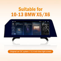 Pantalla de Navegación HD de 12.3'' para BMW X5/X6 2010-2013 Sistema CIC, CarPlay y Android Auto Inalámbricos, Funciones Originales del Vehículo