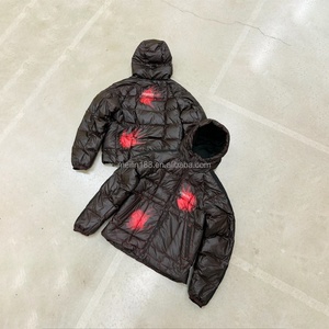Manufacturer Custom Heat Reactive Windproof Jacket <b>Padded</b> Bubble Removable Hood Heat Reactive Printed Puffer Jacket for Men - Product Image 1