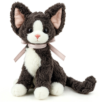 Jouet en peluche chat réaliste, cadeau pour enfants, chat en peluche marron et gris, vente chaude