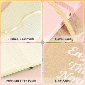 A5 100 GSM Thick Paper Linen Hardcover Lined <b>Journal</b> with Inspirational Design Dotted Binding Zhejiang China - Product Image 3