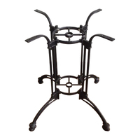 Grande base de table de bureau en aluminium moulé noir à quatre griffes, bases de table élégantes et stables