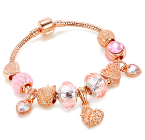 Nueva llegada <span class=keywords><strong>de</strong></span> diseño exquisito <span class=keywords><strong>cristal</strong></span> <span class=keywords><strong>austriaco</strong></span> <span class=keywords><strong>pulseras</strong></span> <span class=keywords><strong>de</strong></span> perlas <span class=keywords><strong>de</strong></span> las mujeres <span class=keywords><strong>pulseras</strong></span> del encanto del corazón oro rosa - Product Image 3