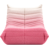 Canapé compressible rose dégradé crème, super confortable et moelleux, pour une expérience d'assise optimale dans la chambre, le dortoir, la fenêtre en baie, pour se détendre et regarder des films