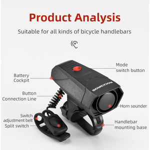 ROCKBROS Fietsbel Fietsveiligheid Praktisch Handig Stuur Luid Geluid Alarm Bel Fiets Elektrische Claxon - Product Image 5