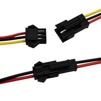 Kabel Daya LED Baru Arus Rendah Berlapis Timah SM-2P 2-Kawat Male-Female Isolasi PVC Panjang 150mm untuk Aplikasi Elektronik
