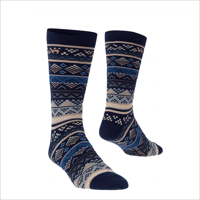 Calcetines de Cachemira de lana de Alpaca para campamento, calcetines personalizados puros con patrón elegante de alta calidad, calcetines personalizados informales para hombres