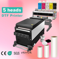 Imprimante DTF/DTG Eizoulyn à 5 têtes avec encre UV semi-automatique rouleau à rouleau pour vêtements et t-shirts
