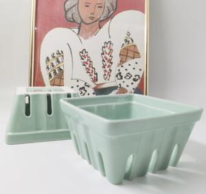 Panier à fruits et légumes carré en céramique écologique personnalisé pour les raisins et les fraises, pour un usage domestique - Product Image 6