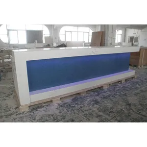 Hot Sale Nice Exclusive OEM Premium LED Countertop L Shape Home Bar With Back Wine Cabinet