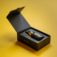 Flacon compte-gouttes en verre noir mat pour huile à barbe, sérum ou huile essentielle, avec compte-gouttes doré, disponible en 10ml, 15ml, 30ml, 50ml, 100ml