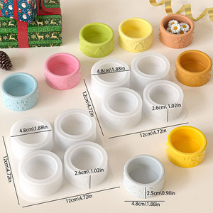 Moule en silicone rond pour bougeoirs à pastille en résine, idéal pour les créations DIY, centres de <span class=keywords><strong>table</strong></span> et contenants à bibelots - Product Image 2