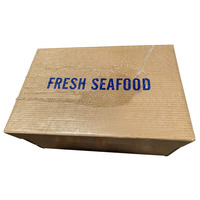 Grande boîte à poisson en carton ondulé robuste personnalisée conteneur d'expédition de cire imperméable pour fruits de mer matériaux recyclés