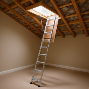 Échelle de grenier en aluminium, 12 marches, capacité de 375 lb, pour plafonds de 7,66 à 10,25 pieds - Product Image 2