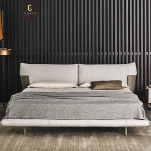 Lit double de style minimaliste italien Elefante, lit suspendu moderne rembourré, <span class=keywords><strong>tissu</strong></span> doux en coton et <span class=keywords><strong>lin</strong></span>, lit king size, 1 an - Product Image 2